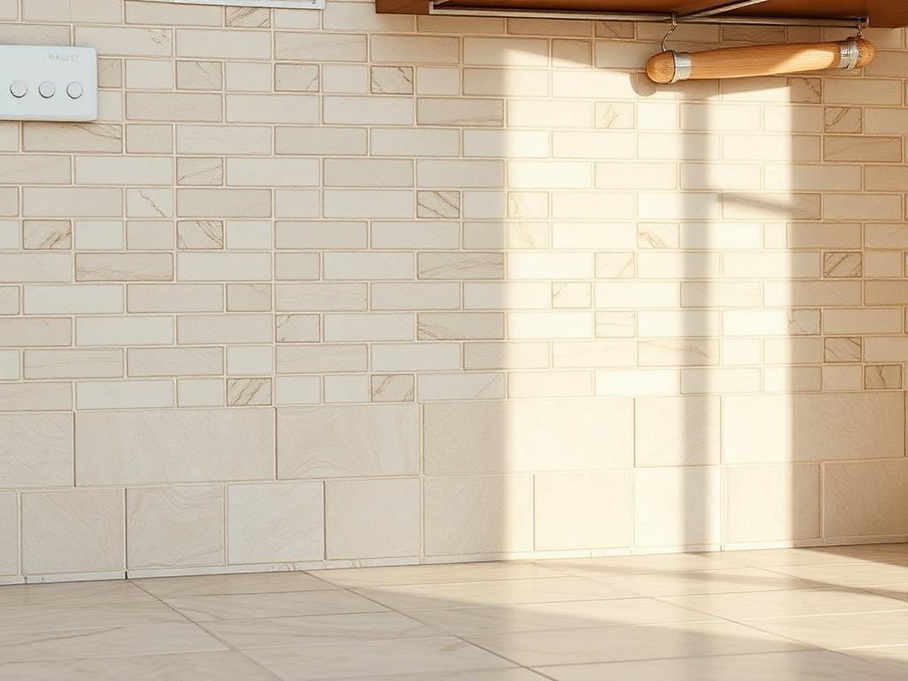 Tile backsplash and tile floor installation